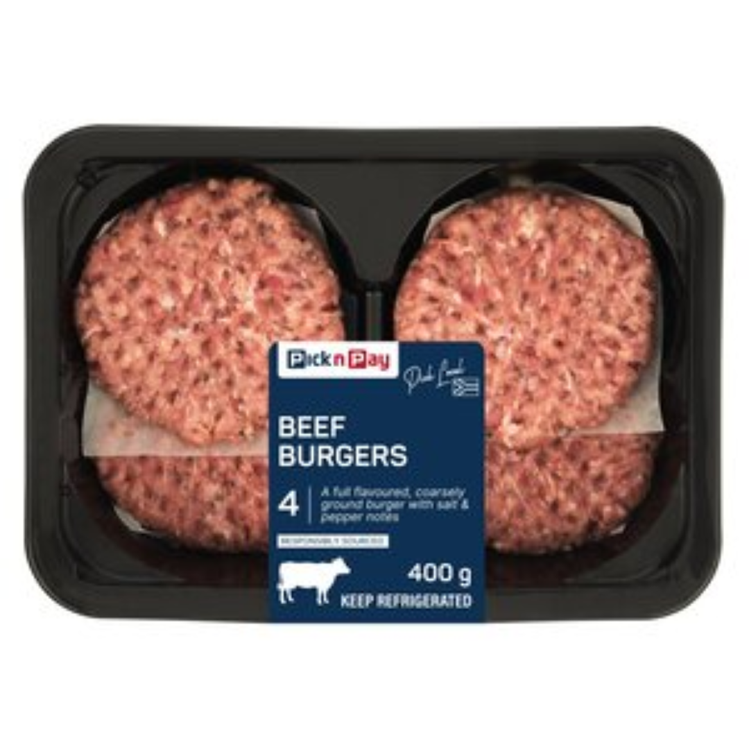QMP BEEF BURGERS 400G